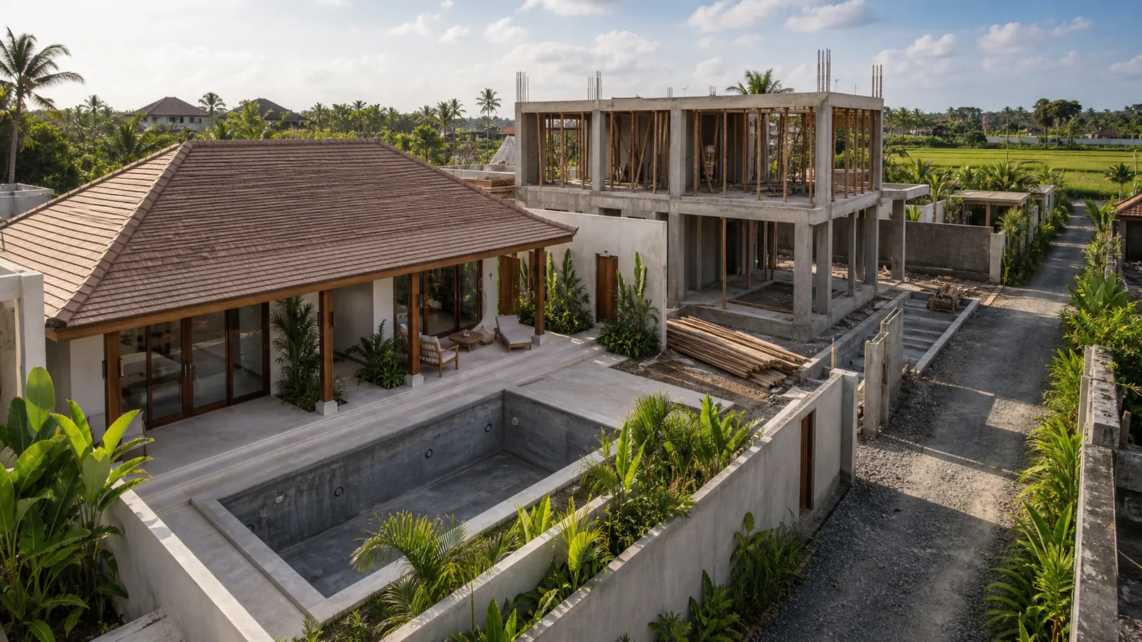 Canggu and Pererenan off-plan villa development with two construction stages