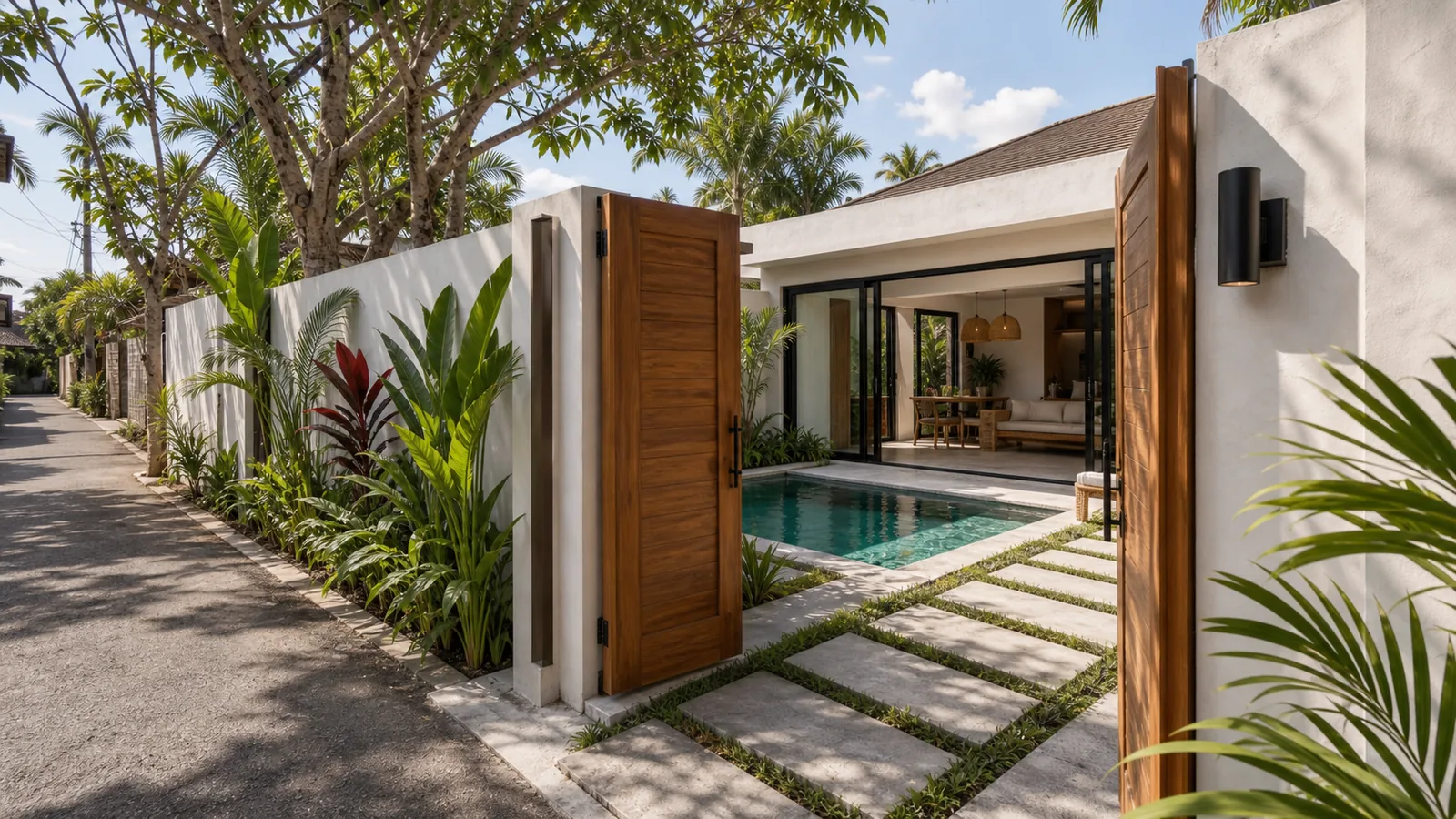 Pererenan and Canggu resale-ready villa seen from the access lane