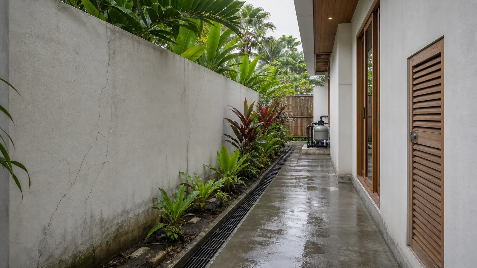 Canggu villa boundary and drainage details to inspect