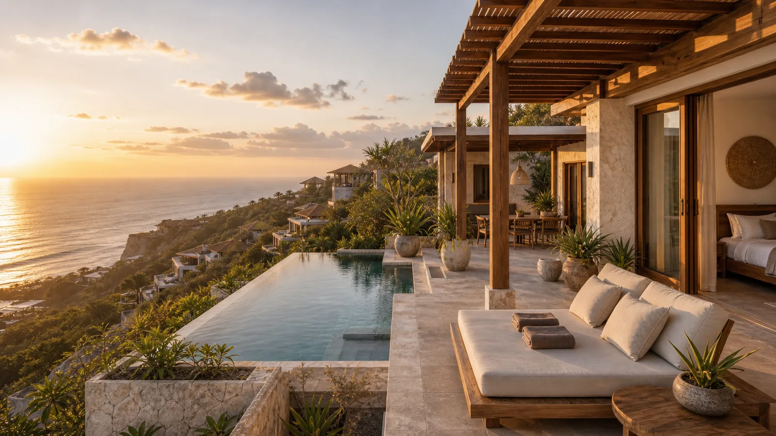 Uluwatu villa terrace with ocean-view premium
