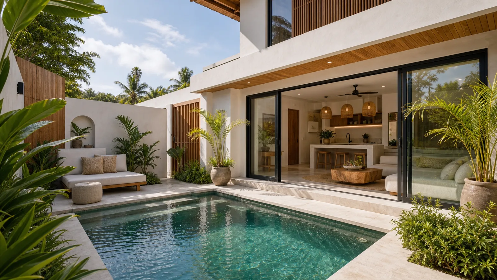 Canggu mid-range villa courtyard with private pool