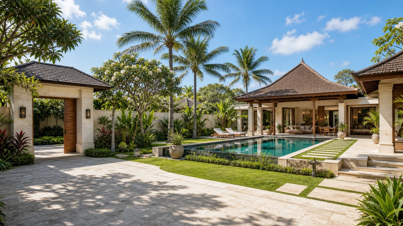 Nusa Dua estate villa with long lap pool and private arrival court