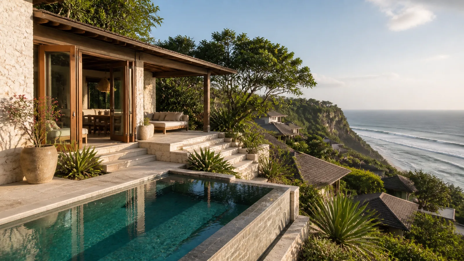 Bingin cliffside villa hero villa scene for Bingin Villas for Sale