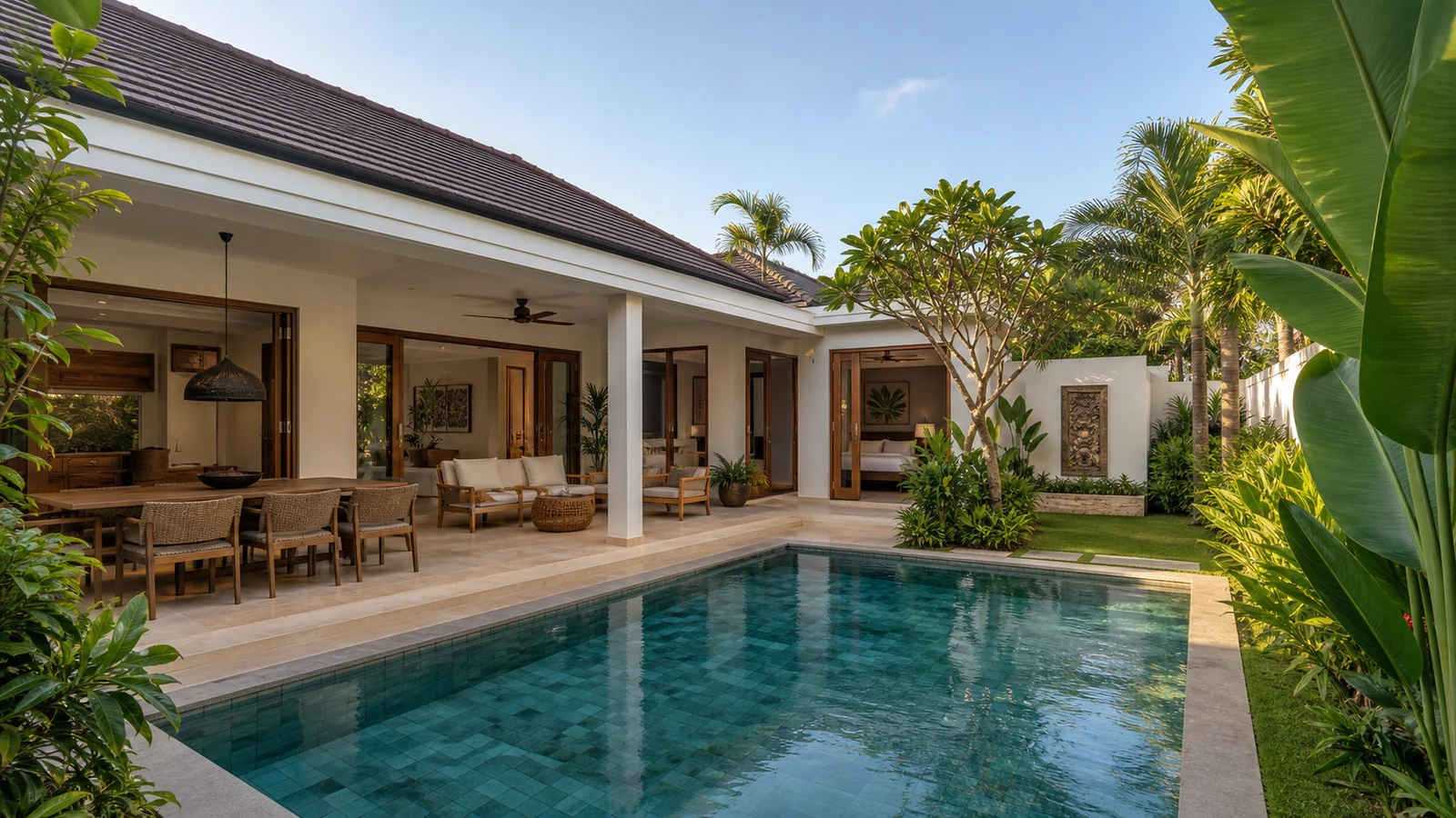Buying property in Sanur as a foreigner: sanur villa pool courtyard hero scene