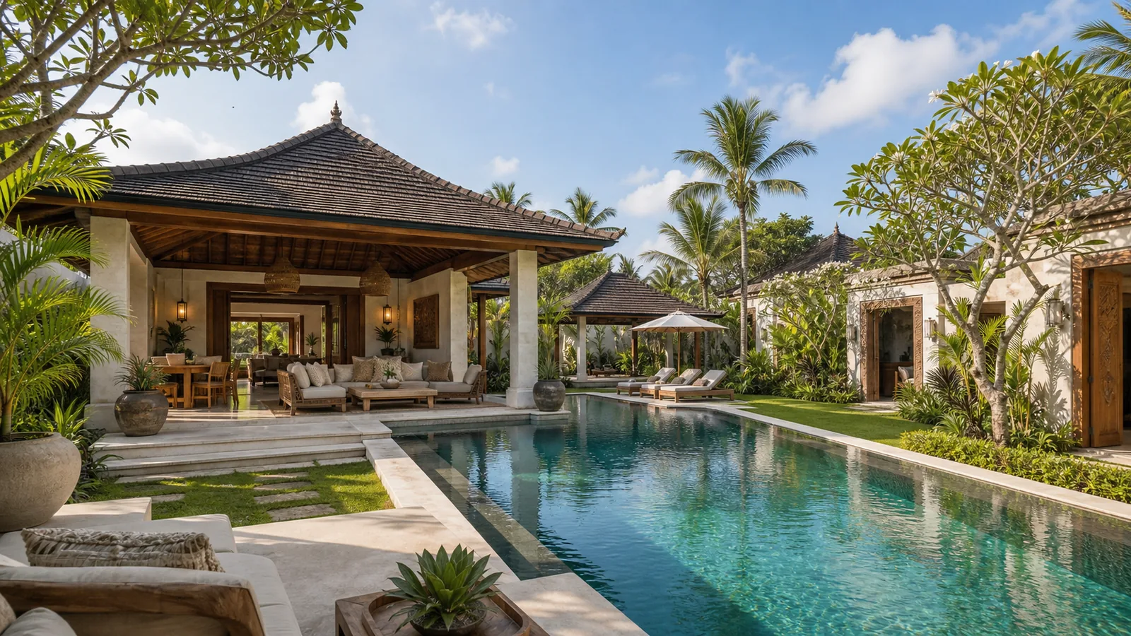 Nusa Dua rental-ready estate villa pool pavilion