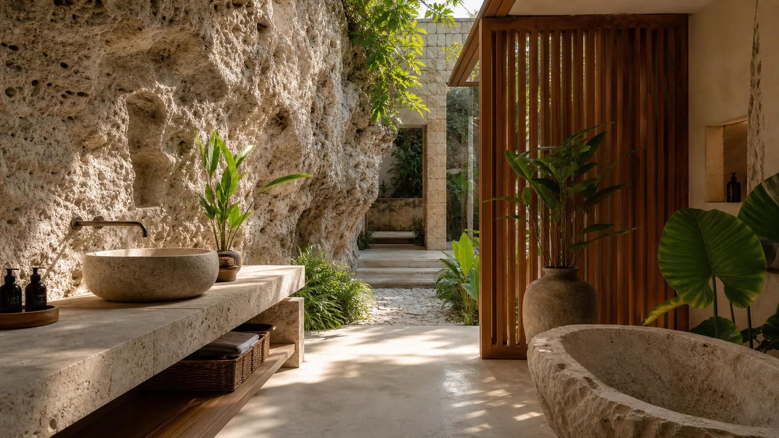 Padang Padang private villa architecture and material detail for Padang Padang Villas for Sale