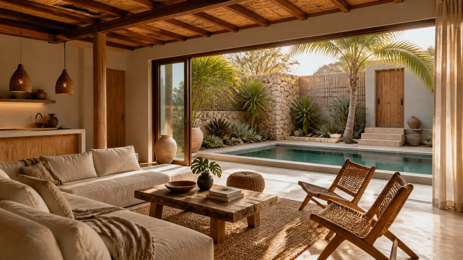 Pecatu/Uluwatu villa main room and pool connection for Pecatu Villas for Sale