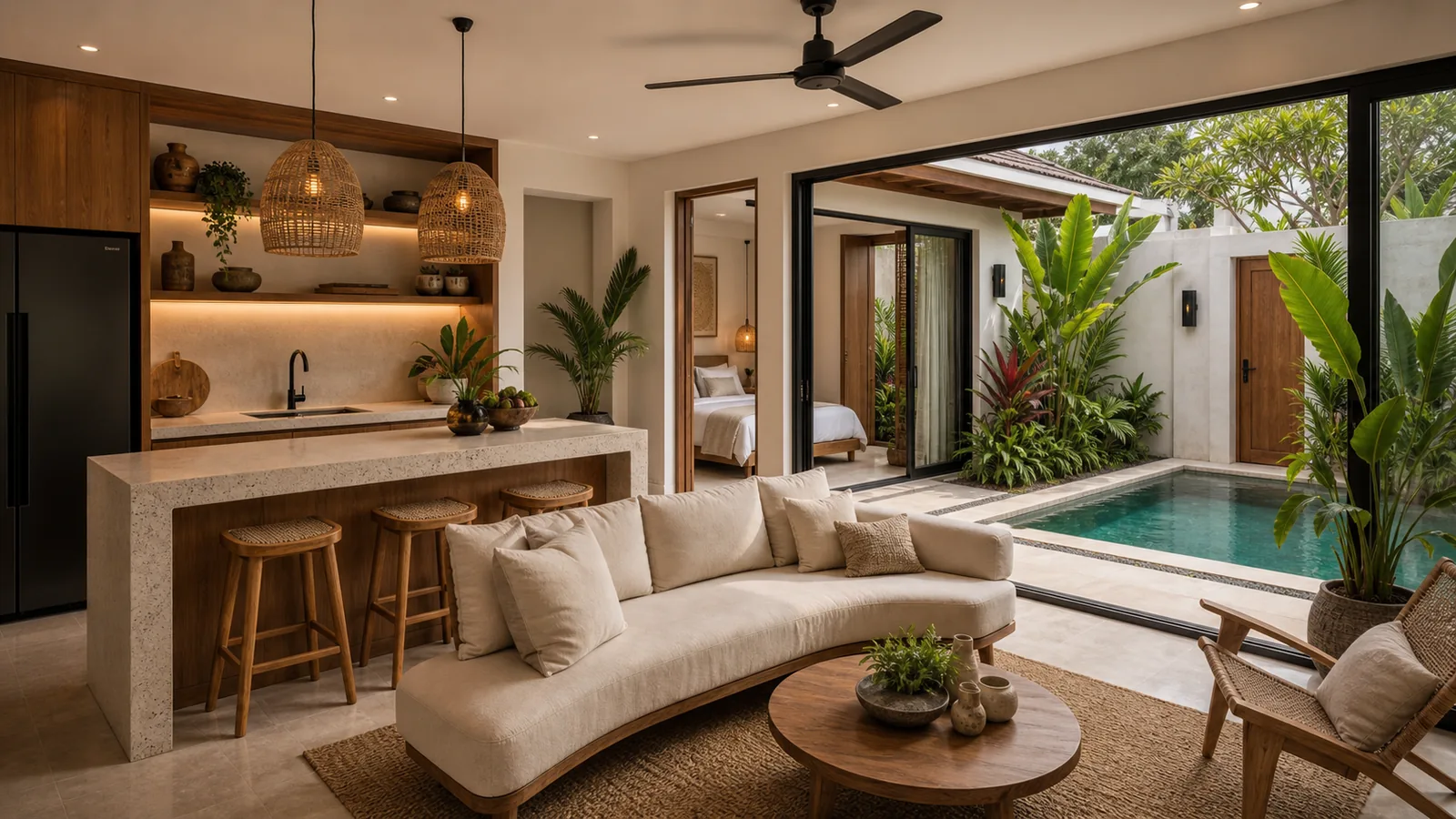 Berawa developer show unit interior for off-plan villa buyers