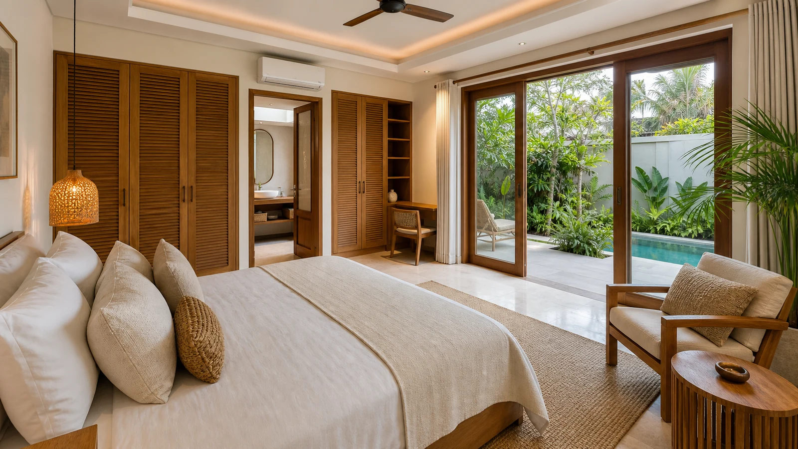 Sanur long term rental investment: comfortable sanur villa guest bedroom experience