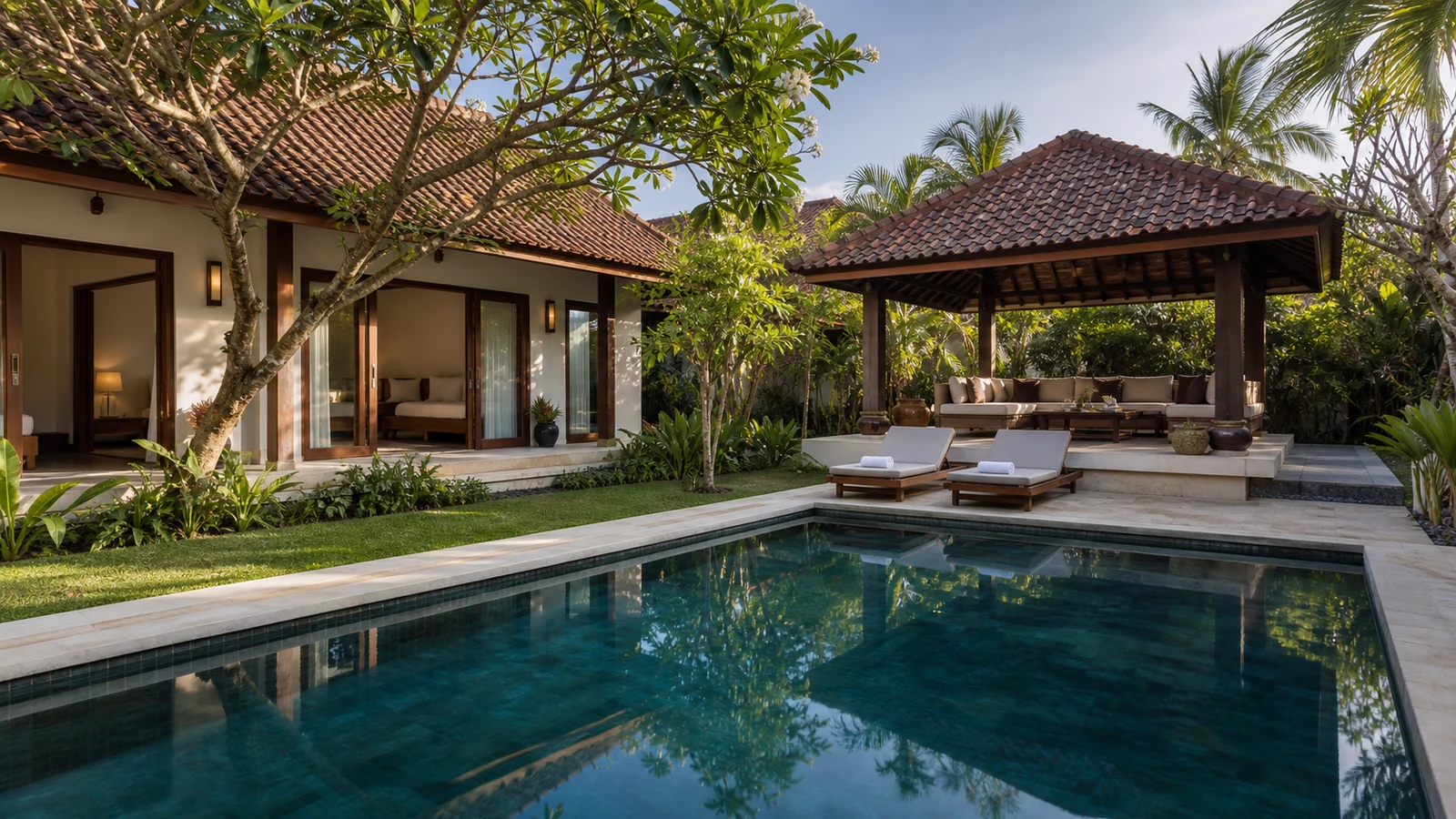 Sanur villa rental yield: sanur villa pool courtyard hero scene