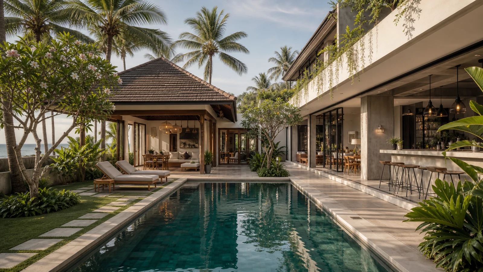 Sanur vs Canggu property: sanur villa pool courtyard hero scene