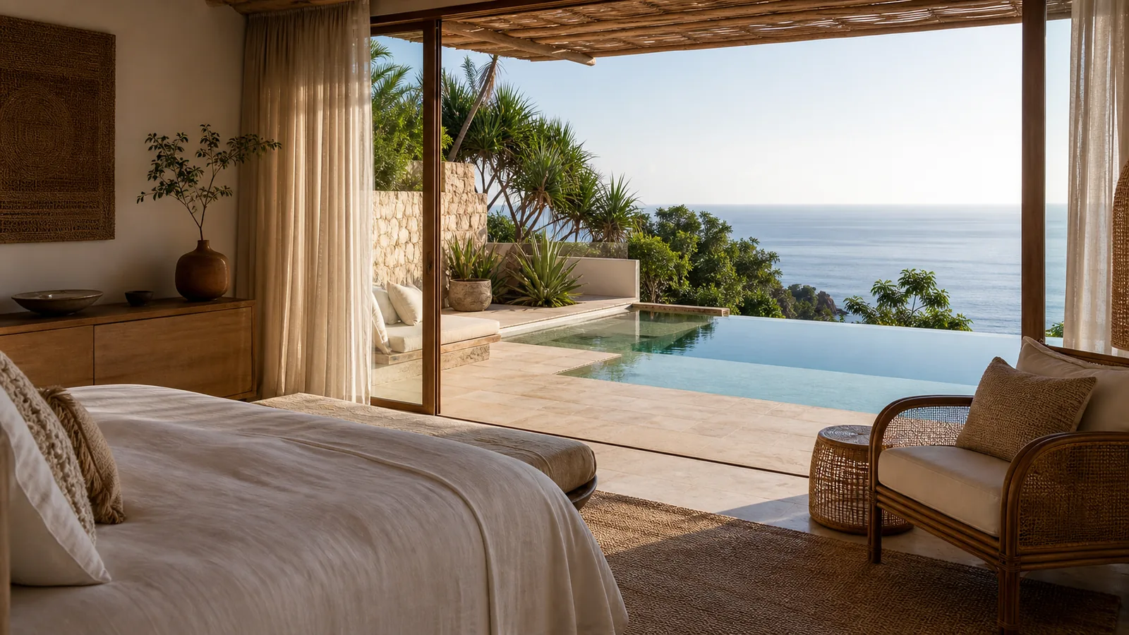 Uluwatu luxury villa bedroom or guest experience scene for Uluwatu Luxury Villa Investment