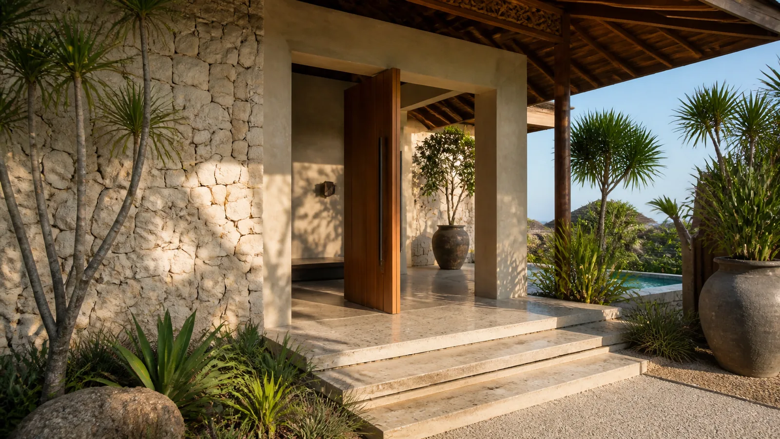 Uluwatu/Bukit villa architecture and material detail for Uluwatu Villas for Sale