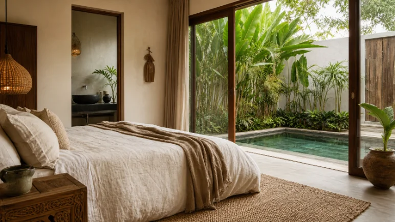 Ubud jungle villa with teak deck and plunge pool