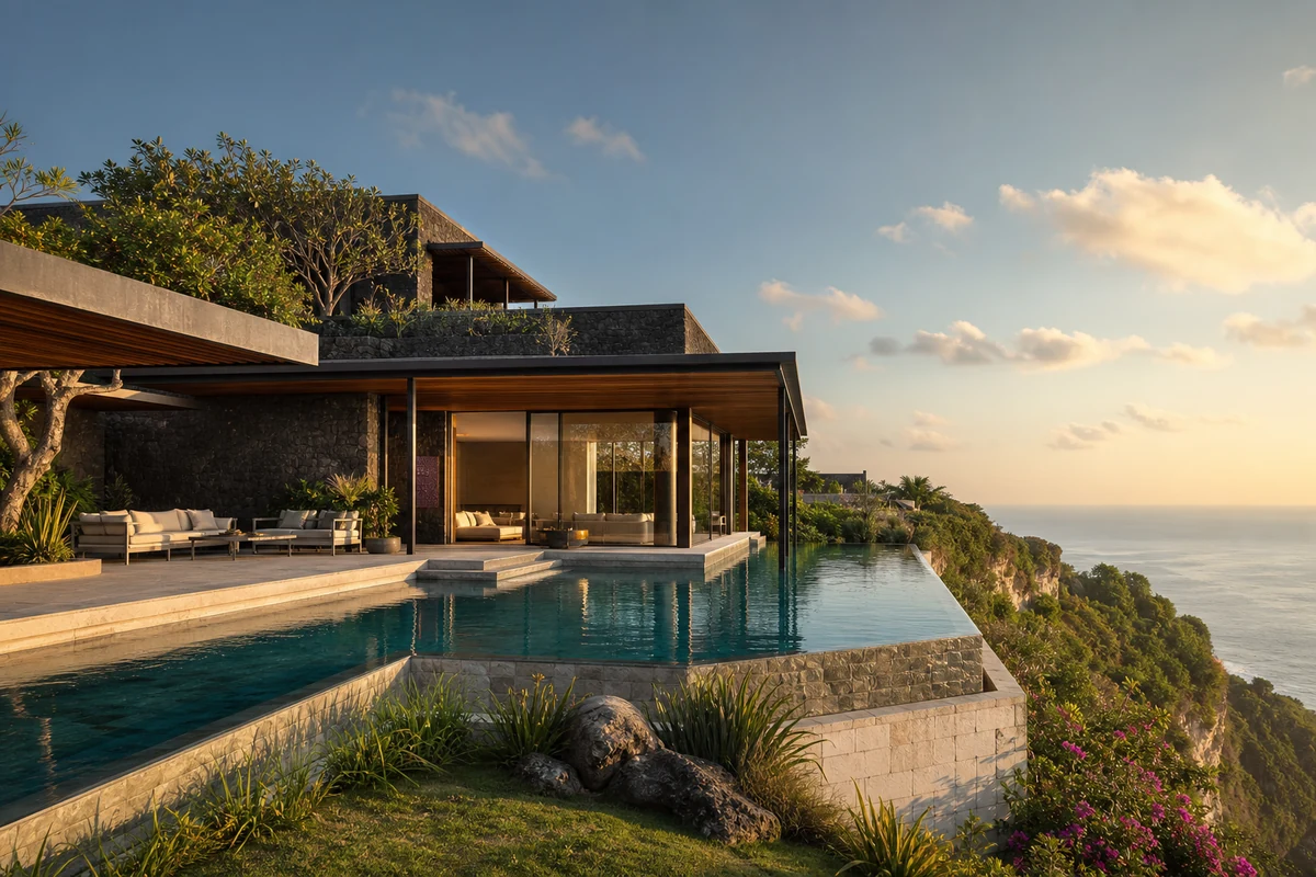 Uluwatu clifftop villa with ocean haze